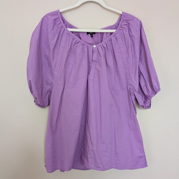 Talbots Tops - Talbots lilac purple puff sleeve blouse XL cottagecore EUC